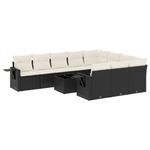 Casa si Gradina - Gradina si terasa - Mobilier exterior - Seturi mobila gradina - Set canapele de gradina cu perne, 11 piese, negru, poliratan - Infinity.ro