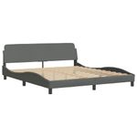 Casa si Gradina - Mobilier - Paturi si accesorii - Paturi - Cadru de pat cu tablie, gri inchis, 180x200 cm, textil - Infinity.ro