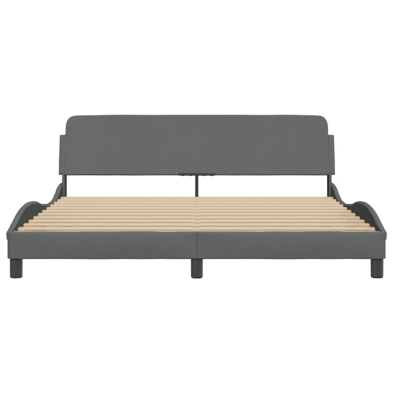 Casa si Gradina - Mobilier - Paturi si accesorii - Paturi - Cadru de pat cu tablie, gri inchis, 180x200 cm, textil - Infinity.ro