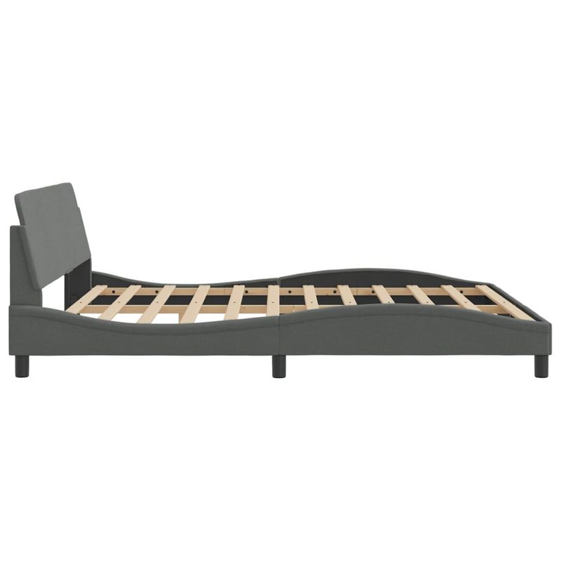 Casa si Gradina - Mobilier - Paturi si accesorii - Paturi - Cadru de pat cu tablie, gri inchis, 180x200 cm, textil - Infinity.ro