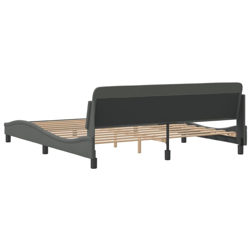 Casa si Gradina - Mobilier - Paturi si accesorii - Paturi - Cadru de pat cu tablie, gri inchis, 180x200 cm, textil - Infinity.ro