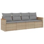 Casa si Gradina - Gradina si terasa - Mobilier exterior - Seturi mobila gradina - Set canapele de gradina, 4 piese, cu perne, mix bej, poliratan - Infinity.ro