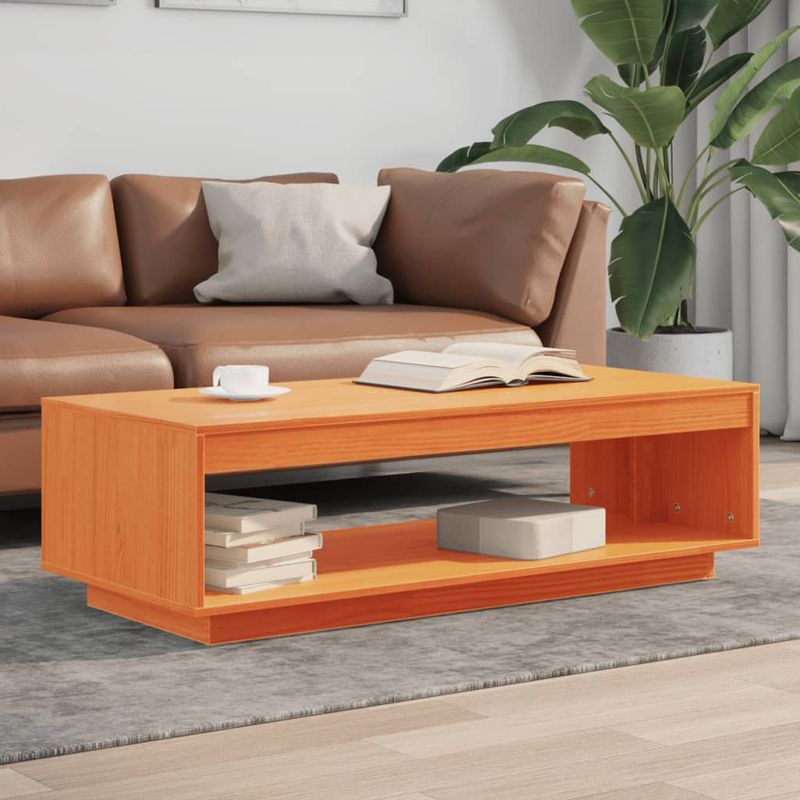 Casa si Gradina - Mobilier - Mese si birouri - Masute de cafea - Masuta de cafea, maro ceruit, 110x50x33,5 cm, lemn masiv pin - Infinity.ro