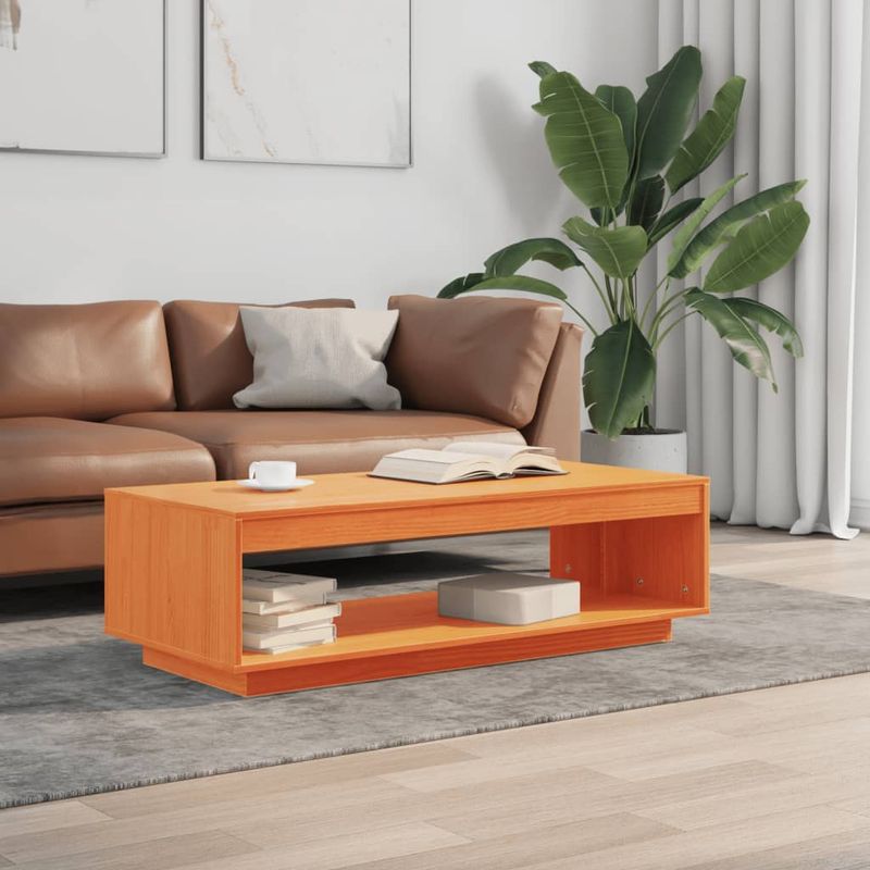 Casa si Gradina - Mobilier - Mese si birouri - Masute de cafea - Masuta de cafea, maro ceruit, 110x50x33,5 cm, lemn masiv pin - Infinity.ro