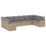 Casa si Gradina - Gradina si terasa - Mobilier exterior - Seturi mobila gradina - Set canapele de gradina, 10 piese, cu perne, bej, poliratan - Infinity.ro