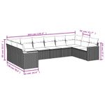 Casa si Gradina - Gradina si terasa - Mobilier exterior - Seturi mobila gradina - Set canapele de gradina, 10 piese, cu perne, bej, poliratan - Infinity.ro
