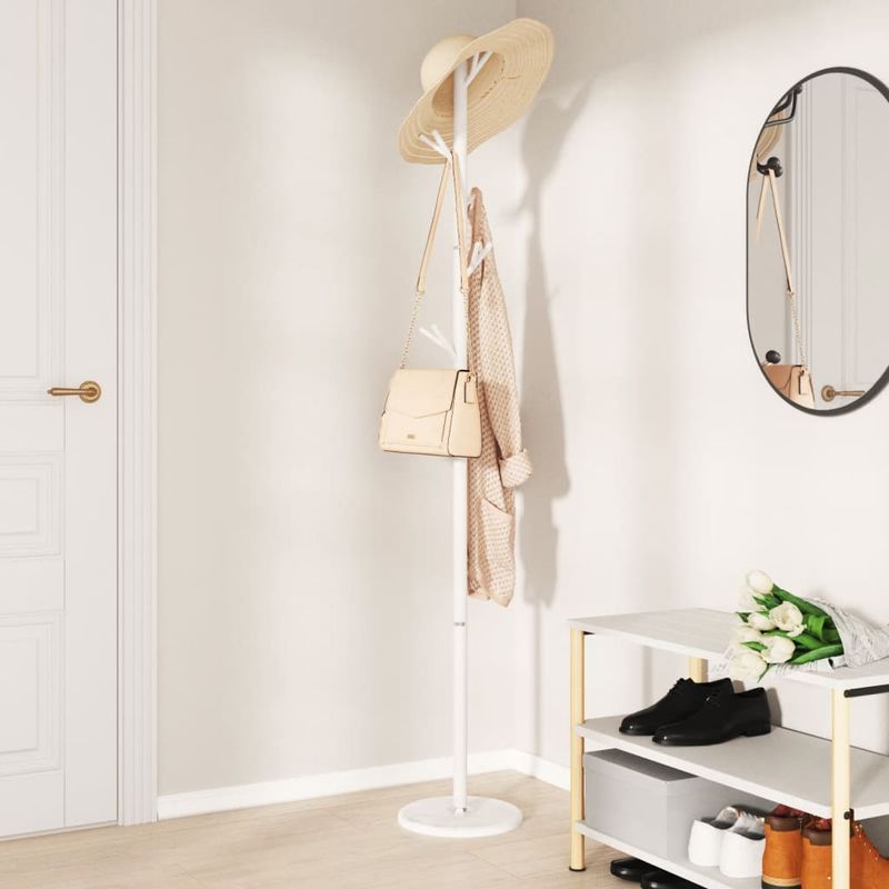 Casa si Gradina - Mobilier - Organizare si depozitare - Cuiere - Cuier de haine, alb, 175 cm, fier vopsit electrostatic - Infinity.ro