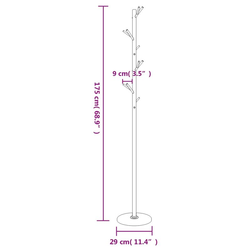 Casa si Gradina - Mobilier - Organizare si depozitare - Cuiere - Cuier de haine, alb, 175 cm, fier vopsit electrostatic - Infinity.ro