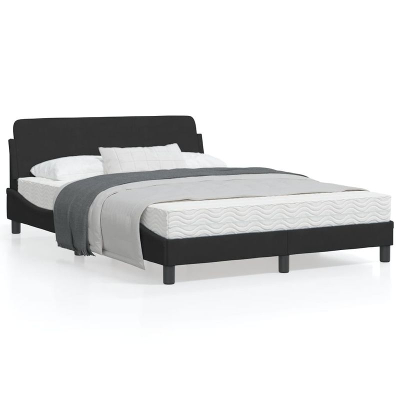 Casa si Gradina - Mobilier - Paturi si accesorii - Paturi - Cadru de pat cu tablie, negru, 140x190 cm, catifea - Infinity.ro