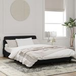 Casa si Gradina - Mobilier - Paturi si accesorii - Paturi - Cadru de pat cu tablie, negru, 140x190 cm, catifea - Infinity.ro