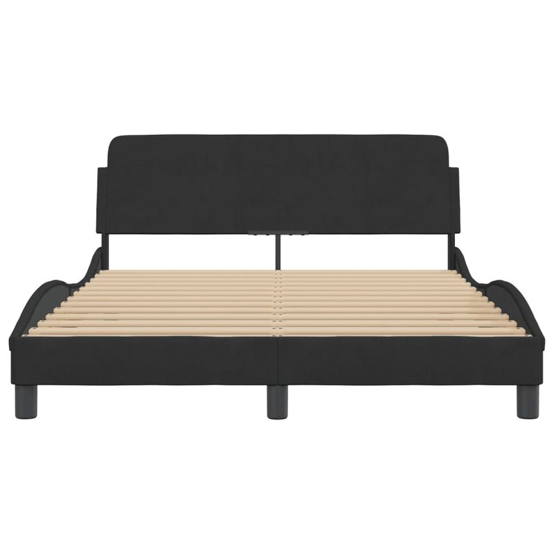 Casa si Gradina - Mobilier - Paturi si accesorii - Paturi - Cadru de pat cu tablie, negru, 140x190 cm, catifea - Infinity.ro
