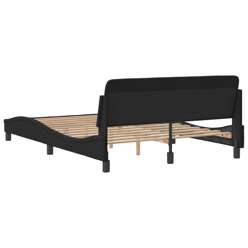Casa si Gradina - Mobilier - Paturi si accesorii - Paturi - Cadru de pat cu tablie, negru, 140x190 cm, catifea - Infinity.ro