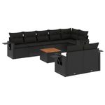 Casa si Gradina - Gradina si terasa - Mobilier exterior - Seturi mobila gradina - Set mobilier de gradina cu perne, 9 piese, negru, poliratan - Infinity.ro