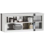 Casa si Gradina - Mobilier - Seturi de mobilier - Seturi bucatarie - Dulap bucatarie de perete cu raft, otel inoxidabil, mărime 110x40x46 cm - Infinity.ro