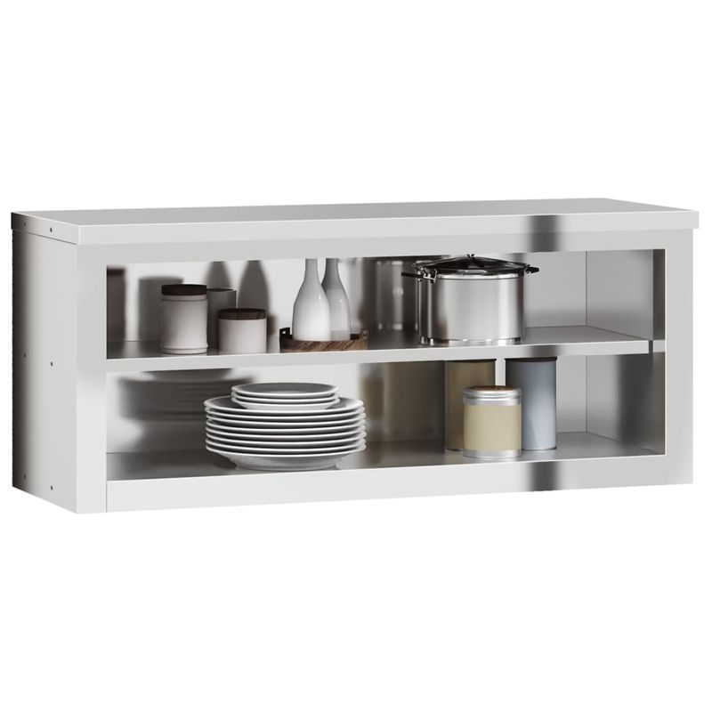 Casa si Gradina - Mobilier - Seturi de mobilier - Seturi bucatarie - Dulap bucatarie de perete cu raft, otel inoxidabil, mărime 110x40x46 cm - Infinity.ro