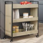 Casa si Gradina - Bucatarie si vesela - Ustensile bucatarie - Cosuri servire - Carucior de bucatarie stejar sonoma 70x30x82 cm lemn prelucrat - Infinity.ro