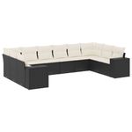 Casa si Gradina - Gradina si terasa - Mobilier exterior - Seturi mobila gradina - Set canapele de gradina cu perne, 10 piese, negru, poliratan - Infinity.ro