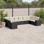 Casa si Gradina - Gradina si terasa - Mobilier exterior - Seturi mobila gradina - Set canapele de gradina cu perne, 10 piese, negru, poliratan - Infinity.ro