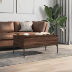 Casa si Gradina - Mobilier - Mese si birouri - Masute de cafea - Masuta cafea, stejar maro, 100x50x45 cm, lemn prelucrat/metal - Infinity.ro
