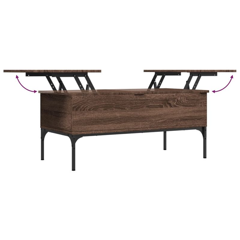 Casa si Gradina - Mobilier - Mese si birouri - Masute de cafea - Masuta cafea, stejar maro, 100x50x45 cm, lemn prelucrat/metal - Infinity.ro