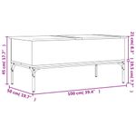 Casa si Gradina - Mobilier - Mese si birouri - Masute de cafea - Masuta cafea, stejar maro, 100x50x45 cm, lemn prelucrat/metal - Infinity.ro