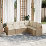 Casa si Gradina - Gradina si terasa - Mobilier exterior - Seturi mobila gradina - Set canapele de gradina cu perne, 6 piese, bej, poliratan - Infinity.ro