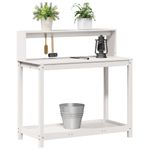 Casa si Gradina - Gradinarit si plante - Plante si ghivece - Ghivece si suporturi - Masa de plantare cu rafturi alb 108x50x109,5 cm lemn masiv pin - Infinity.ro