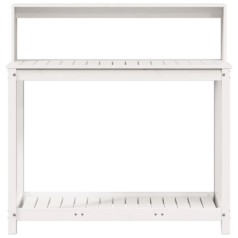 Casa si Gradina - Gradinarit si plante - Plante si ghivece - Ghivece si suporturi - Masa de plantare cu rafturi alb 108x50x109,5 cm lemn masiv pin - Infinity.ro
