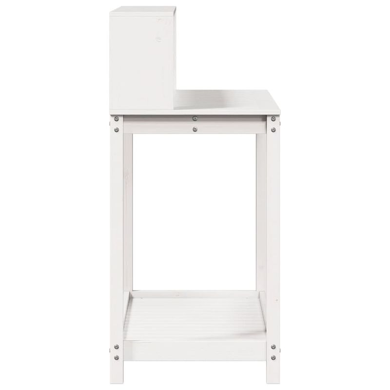 Casa si Gradina - Gradinarit si plante - Plante si ghivece - Ghivece si suporturi - Masa de plantare cu rafturi alb 108x50x109,5 cm lemn masiv pin - Infinity.ro