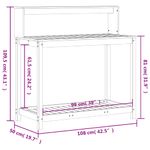 Casa si Gradina - Gradinarit si plante - Plante si ghivece - Ghivece si suporturi - Masa de plantare cu rafturi alb 108x50x109,5 cm lemn masiv pin - Infinity.ro