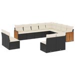 Casa si Gradina - Gradina si terasa - Mobilier exterior - Seturi mobila gradina - Set canapele de gradina, 12 piese, cu perne, negru, poliratan - Infinity.ro
