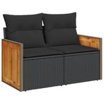 Casa si Gradina - Gradina si terasa - Mobilier exterior - Seturi mobila gradina - Set canapele de gradina cu perne, 10 piese, negru, poliratan - Infinity.ro