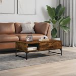 Casa si Gradina - Mobilier - Mese si birouri - Masute de cafea - Masuta de cafea stejar fumuriu 100x50x35cm lemn prelucrat/metal - Infinity.ro