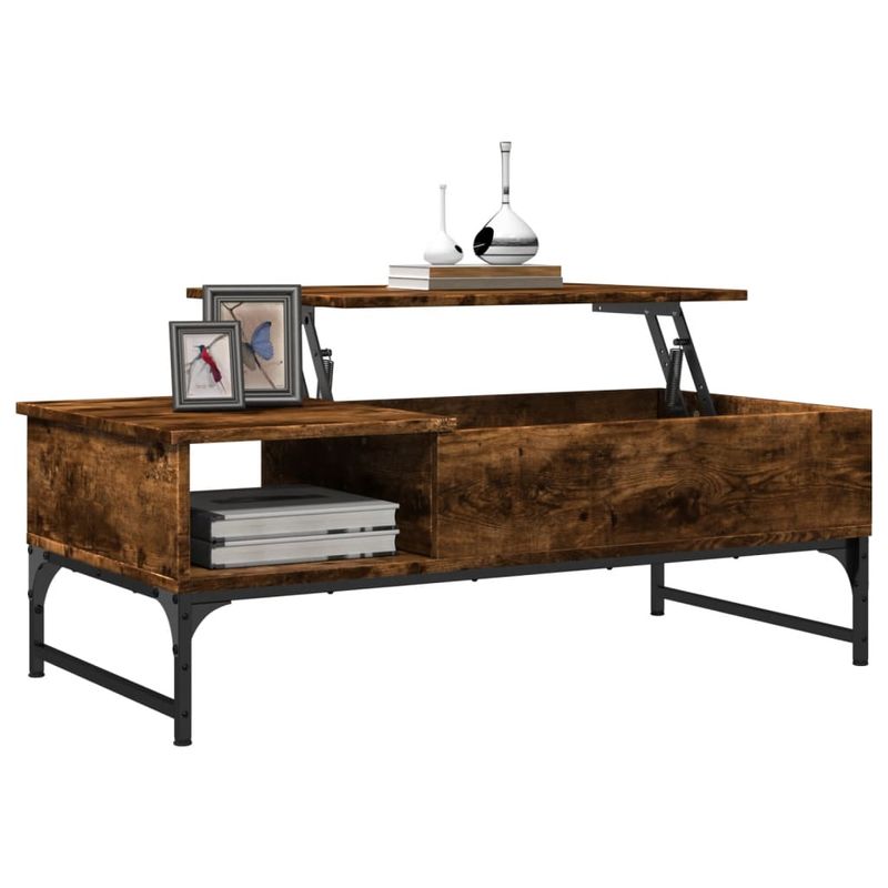 Casa si Gradina - Mobilier - Mese si birouri - Masute de cafea - Masuta de cafea stejar fumuriu 100x50x35cm lemn prelucrat/metal - Infinity.ro