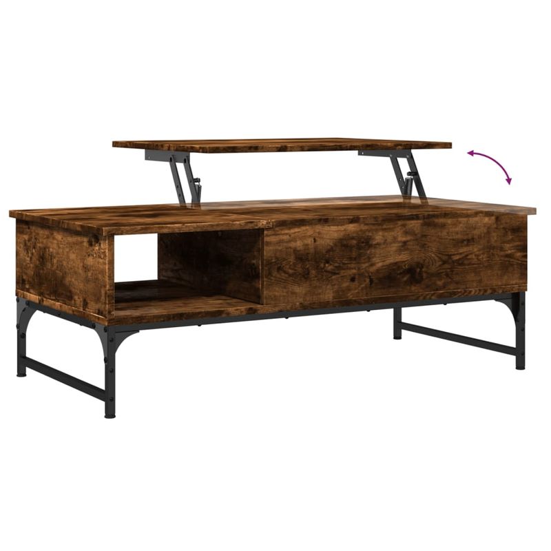 Casa si Gradina - Mobilier - Mese si birouri - Masute de cafea - Masuta de cafea stejar fumuriu 100x50x35cm lemn prelucrat/metal - Infinity.ro