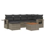 Casa si Gradina - Gradina si terasa - Mobilier exterior - Seturi mobila gradina - Set canapele de gradina, 7 piese, cu perne, gri, poliratan - Infinity.ro