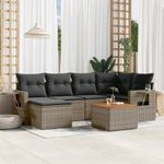 Casa si Gradina - Gradina si terasa - Mobilier exterior - Seturi mobila gradina - Set canapele de gradina, 7 piese, cu perne, gri, poliratan - Infinity.ro