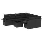 Casa si Gradina - Gradina si terasa - Mobilier exterior - Seturi mobila gradina - Set mobilier de gradina cu perne, 9 piese, negru, poliratan - Infinity.ro