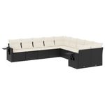 Casa si Gradina - Gradina si terasa - Mobilier exterior - Seturi mobila gradina - Set canapele de gradina cu perne, 10 piese, negru, poliratan - Infinity.ro