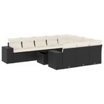 Casa si Gradina - Gradina si terasa - Mobilier exterior - Seturi mobila gradina - Set canapele de gradina cu perne, 11 piese, negru, poliratan - Infinity.ro