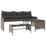 Casa si Gradina - Gradina si terasa - Mobilier exterior - Canapele si fotolii gradina - Canapea de gradina cu masa/perne, forma de L, poliratan gri - Infinity.ro