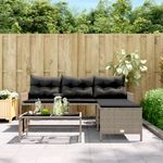 Casa si Gradina - Gradina si terasa - Mobilier exterior - Canapele si fotolii gradina - Canapea de gradina cu masa/perne, forma de L, poliratan gri - Infinity.ro