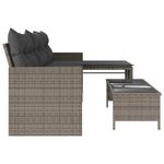 Casa si Gradina - Gradina si terasa - Mobilier exterior - Canapele si fotolii gradina - Canapea de gradina cu masa/perne, forma de L, poliratan gri - Infinity.ro