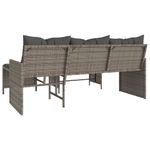 Casa si Gradina - Gradina si terasa - Mobilier exterior - Canapele si fotolii gradina - Canapea de gradina cu masa/perne, forma de L, poliratan gri - Infinity.ro