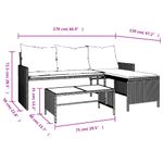 Casa si Gradina - Gradina si terasa - Mobilier exterior - Canapele si fotolii gradina - Canapea de gradina cu masa/perne, forma de L, poliratan gri - Infinity.ro