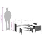 Casa si Gradina - Gradina si terasa - Mobilier exterior - Canapele si fotolii gradina - Canapea de gradina cu masa/perne, forma de L, poliratan gri - Infinity.ro