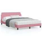 Casa si Gradina - Mobilier - Paturi si accesorii - Paturi - Cadru de pat cu tablie, roz, 120x200 cm, catifea - Infinity.ro