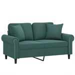 Casa si Gradina - Mobilier - Canapele si coltare - Canapele - Canapea cu 2 locuri cu pernute, verde inchis, 120 cm, catifea - Infinity.ro