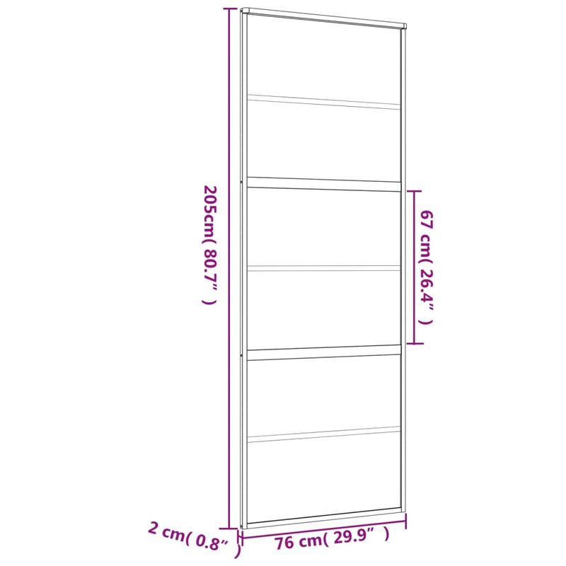 Casa si Gradina - Constructii - Usi interior, exterior si garaj - Usi interior - Usa glisanta auriu 76x205 cm sticla ESG transparenta/aluminiu - Infinity.ro