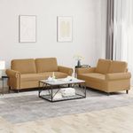 Casa si Gradina - Mobilier - Seturi de mobilier - Seturi living - Set de canapele cu perne, 2 piese, maro, catifea - Infinity.ro